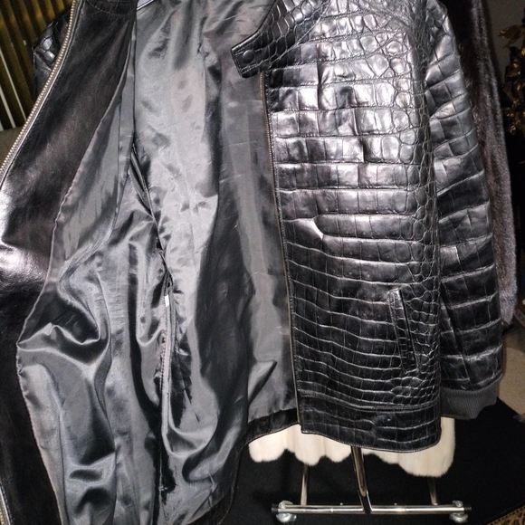 Men's Black 100% Alligator Jacket size MEDIUM - Picture 4 of 15